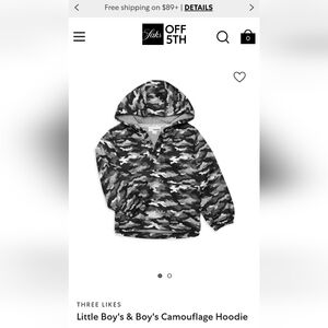 Camouflage Hooded Pullover Jacket for Kids - Gray Camo